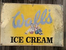 Large Vintage Original Walls Ice Cream Sign 