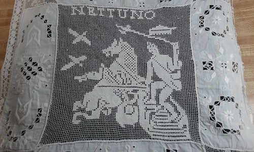 Antique pillow sham - sham, mythical