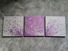Trio Of Purple and Grey Canvas