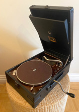 ***Excellent Condition*** HMV Portable Black 101 H Gramophone - 1929 -Serviced