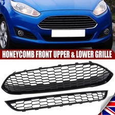 BLACK FOR FORD FIESTA MK7 ZETEC S 13-2017 HONEYCOMB FRONT UPPER & LOWER GRILLE