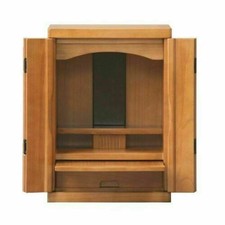 Japanese Butsudan Shrine MINI Buddhist Alter LIGHT BROWN With Tracking NEW