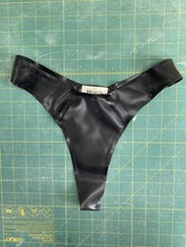 Gorgeous Latex Rubber fetish wear lingerie Thong Black Size 10