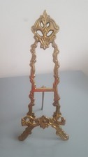 Brass Easel / Plate Display / Picture Stand.  Approx 30cm/12" tall.  VGC
