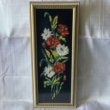 Vintage Framed Tapestry Cross