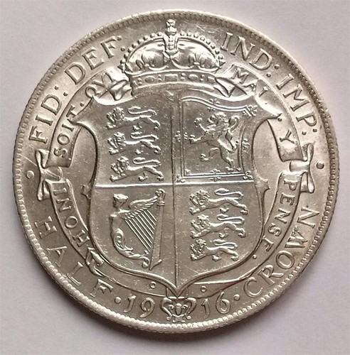 1916 silver half crown coin - 1916,