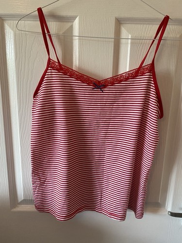 Ladies red stripe vest top - stripe,