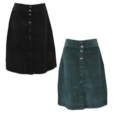 Ex BHS Women's Corduroy Front Button Cotton Long Maxi Skirts From Sizes 8-22