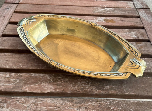 Antique art deco brass - art, tray