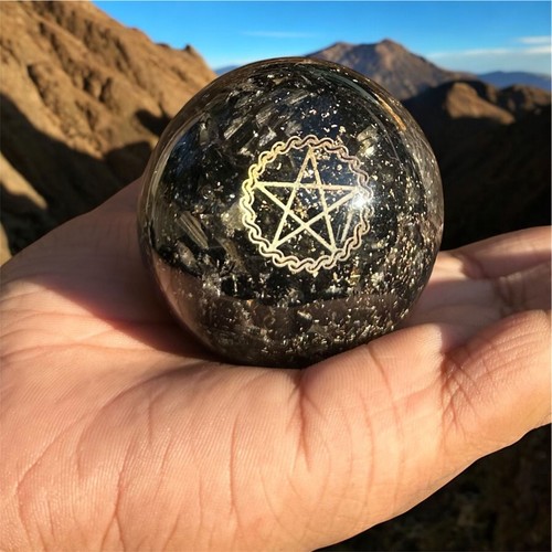 Black tourmaline orgonite - black,