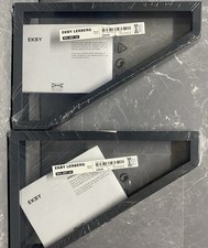 Ikea Ekby Lerberg 28cm 11” metal shelf brackets pair of 2 10035 501.687.23 NOS
