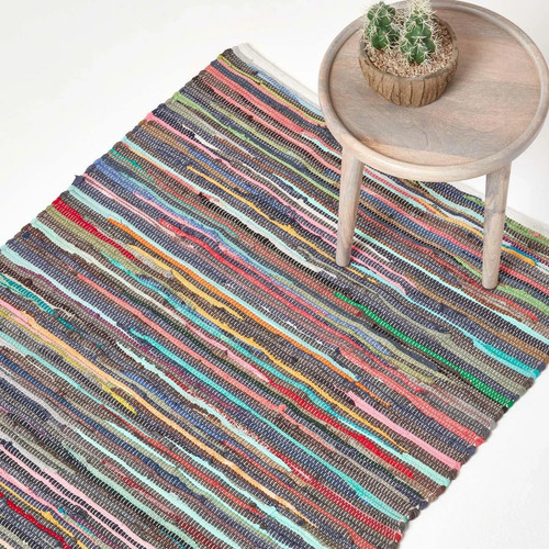 Handmade indian chindi rag rug - indian,