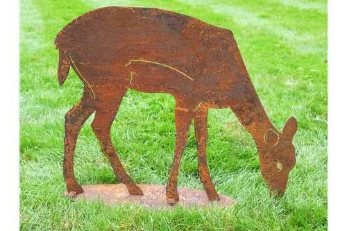 Small rusty metal deer garden - rusty,