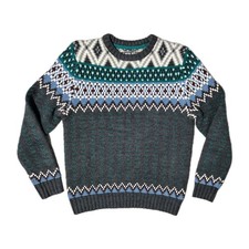 Soul Star Fair Isle Chunky Knit Jumper Mens L Multicoloured Knitted Sweater