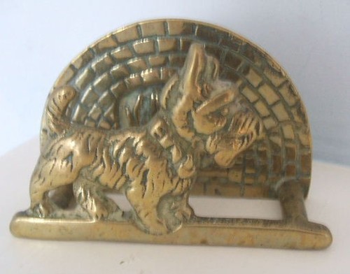 Vintage brass scottie - scottie, desk