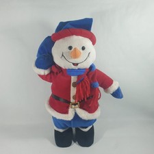 Vintage Singing & Dancing Snowman in Santa suit Motionette Animated Musical