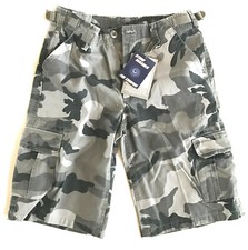 MENS UKRAINE MILITARY CAMO CARGO SHORTS 100% black cotton Gents combats 30w 32w