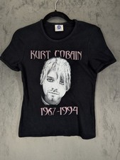 Vintage Kurt Cobain Baby T T Shirt Womens Small Black Nirvana Starworld Tag 