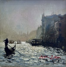 Venice Study, Oil On Wood Painting By STEPHEN COLLETT 12 X 12”