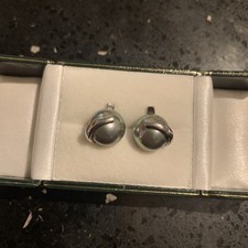 Sterling Silver Large Metalic Majorca Mabe Pearl Stud Earrings