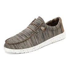 Shoes Hey Dude Wally Sox Stone Lightweight Slip On Mens Casual Summer Loafers UK