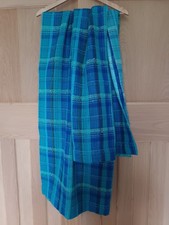 Vintage Mid Century Pair Of Blue Curtains Unlined Retro