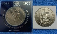Bundle 2 Commemorative Guernsey  Crowns 5 Shilling 25p 1977 1978