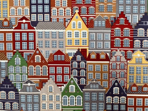 Amsterdam canal house fabric - house,