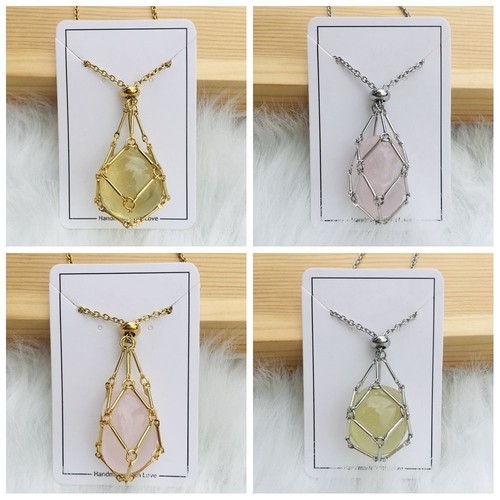 Crystal holder cage necklace - holder,