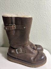 UGG Australia Kensington Kids Youth Size 4 34 Leather Winter Harness Boots 1969
