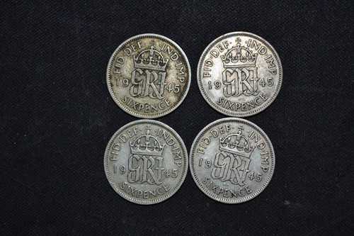 Silver sixpence george coin - sixpence,