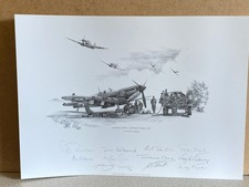 Nicholas Trudgian Battle of Britain Aviation Print signed by 10 Fighter Pilots