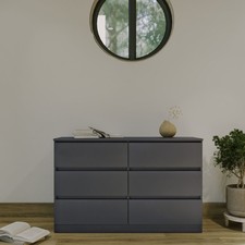 Modern 6 Drawer Wide Chest of