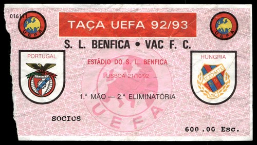 Ticket 1992 benfica vac - sl,