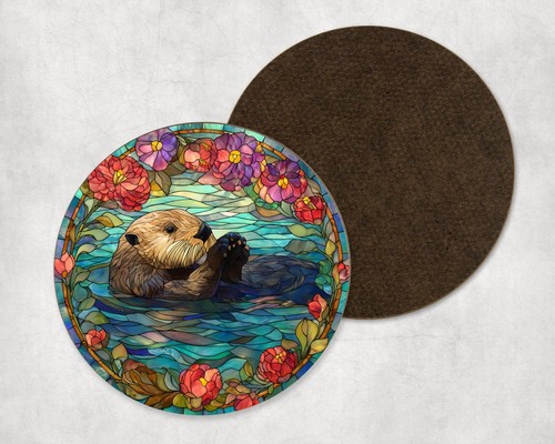 Swimming otter floral - otter, spring