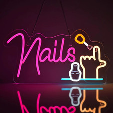 Nails Neon Sign Led for Wall Decor Beauty Salon up Sign for Business Nail Room S