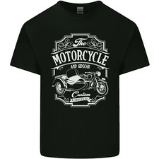 Motorcycle and Sidecar Biker Motorbike Mens Cotton T-Shirt Tee Top