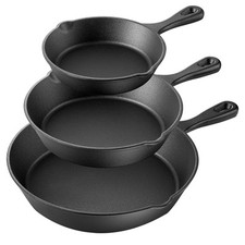 Skillet trio pre seasoned cast - trio, pre-seasoned
