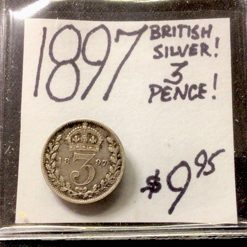 1897 british silver pence - 3,