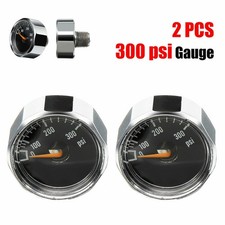 2Pcs 300 PSI 1/8'' NPT High Air Pressure Micro Gauge HPA Paintball Tank Mount