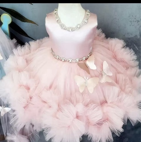 Girls pink sleeveless tulle - girls,