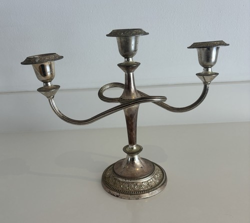 Vintage silver plate three arm - vintage,