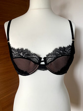 Black Lace Bra by AND/OR John Lewis Underwired Balconette Size UK 34B