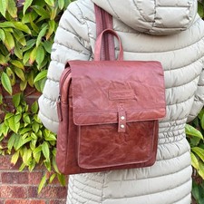 Rowallan Women's Cognac Leather Backpack