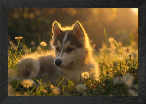 Cute husky puppy - husky, wall