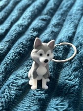3D PRINTED SITTING SIBERIAN HUSKY KEYRING SIBE HUSKIES WOLF BRAND NEW