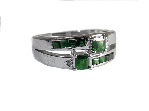 Natural emerald mens band - natural,