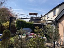2.5x3.3 meters Gazebo-Pergola Frame only-Black, Needs new canvas top.