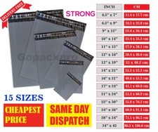 Strong Grey Mailing Bags Post Mail Postal Poly Postage Self Seal All Sizes Cheap
