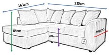 L-SHAPED AMALFI JUMBO CORD LEFT / RIGHT HAND CORNER UNIVERSAL SOFA SET